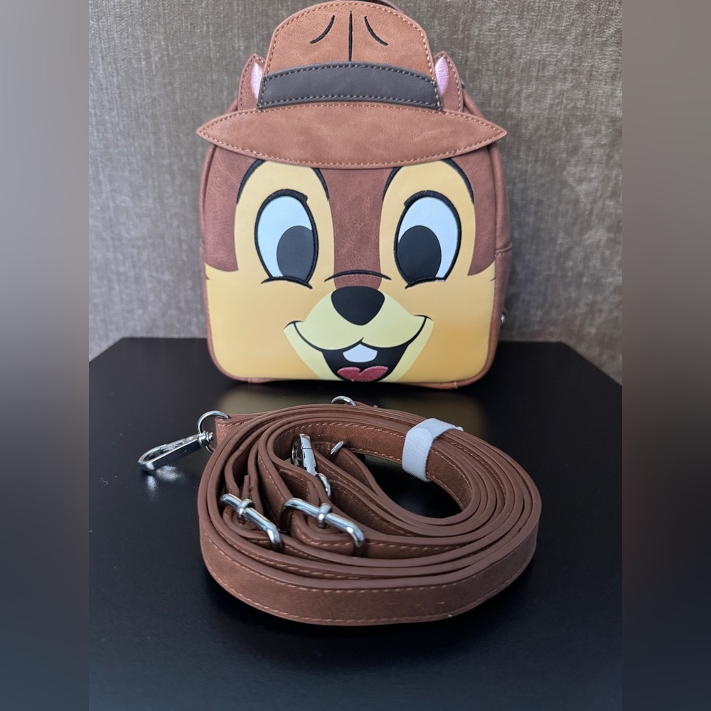 Loungefly Disney Reversible Chip N Dale Convertible Crossbody Mini Backpack